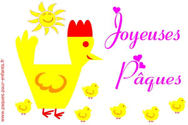 Carte postale de Pâques à imprimer pour enfants